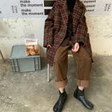 チェック柄コート 韓国ファッション ミドル | Sibra | 詳細画像6