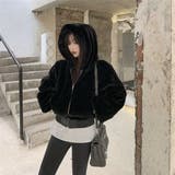 ショート丈ファーブルゾン 韓国ファッション シンプル | Sibra | 詳細画像17 