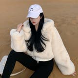ショート丈ファーブルゾン 韓国ファッション シンプル | Sibra | 詳細画像28 