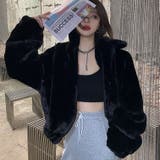 ショート丈ファーブルゾン 韓国ファッション シンプル | Sibra | 詳細画像33 