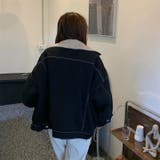 裏ファー付きデニムブルゾン ジャケット 韓国ファッション | Sibra | 詳細画像3 