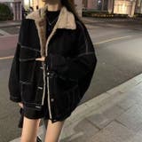 裏ファー付きデニムブルゾン ジャケット 韓国ファッション | Sibra | 詳細画像8 