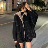裏ファー付きデニムブルゾン ジャケット 韓国ファッション | Sibra | 詳細画像9 