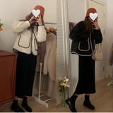 配色キルティングコート 韓国ファッション 上品 | Sibra | 詳細画像6 