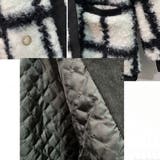 チェック柄ノーカラーボアジャケット 韓国ファッション アウター | Sibra | 詳細画像18 