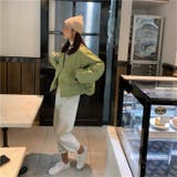 グリーン | ショート丈中綿ジャケット 韓国ファッション アウター | Sibra