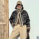 ショート丈裏ボアフェイクムートンジャケット コート 韓国ファッション | Sibra | 詳細画像10