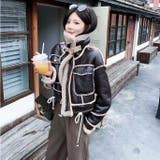 ショート丈裏ボアフェイクムートンジャケット コート 韓国ファッション | Sibra | 詳細画像1