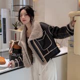 ショート丈裏ボアフェイクムートンジャケット コート 韓国ファッション | Sibra | 詳細画像4