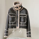 ショート丈裏ボアフェイクムートンジャケット コート 韓国ファッション | Sibra | 詳細画像9