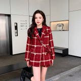 大人女子に欠かせない。チェック柄ショートコート 韓国ファッション アウター | Sibra | 詳細画像5 