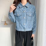 パール付きデニムジャケット 秋 冬 | Sibra | 詳細画像2