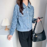 パール付きデニムジャケット 秋 冬 | Sibra | 詳細画像3