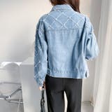 パール付きデニムジャケット 秋 冬 | Sibra | 詳細画像9