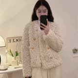 アイボリー | シャギージャケット 秋 韓国ファッション | Sibra