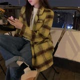 Vネックチェック柄コート 韓国ファッション 10代 | Sibra | 詳細画像10