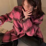 Vネックチェック柄コート 韓国ファッション 10代 | Sibra | 詳細画像12