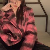 Vネックチェック柄コート 韓国ファッション 10代 | Sibra | 詳細画像13