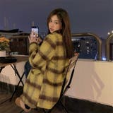 Vネックチェック柄コート 韓国ファッション 10代 | Sibra | 詳細画像19