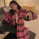 Vネックチェック柄コート 韓国ファッション 10代 | Sibra | 詳細画像7