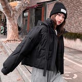 ショート丈フード付き中綿フェイクダウンコート 韓国ファッション 10代 | Sibra | 詳細画像13
