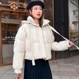 ショート丈フード付き中綿フェイクダウンコート 韓国ファッション 10代 | Sibra | 詳細画像15
