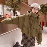 ショート丈フード付き中綿フェイクダウンコート 韓国ファッション 10代 | Sibra | 詳細画像19