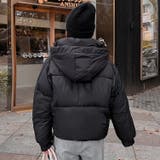 ショート丈フード付き中綿フェイクダウンコート 韓国ファッション 10代 | Sibra | 詳細画像24