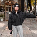 ショート丈フード付き中綿フェイクダウンコート 韓国ファッション 10代 | Sibra | 詳細画像4