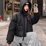 ショート丈フード付き中綿フェイクダウンコート 韓国ファッション 10代 | Sibra | 詳細画像7
