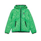 グリーン | DIESEL ディーゼル ワンポイントブランドロゴフードキルティングジャケット | SHIFFON