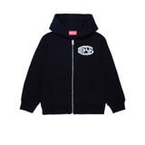 ブラック | DIESEL ディーゼル ワンポイントブランドロゴジップアップパーカーフーディー | SHIFFON