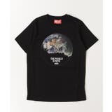 ブラック | DIESEL ディーゼル グラフィック半袖Tシャツカットソー | SHIFFON