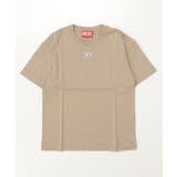 ライトベージュ | DIESEL ディーゼル ワンポイントブランドロゴ半袖Tシャツカットソー | SHIFFON