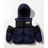 ネイビー | DIESEL ディーゼル ブランドロゴ中綿ジャケットコート | SHIFFON