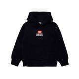 ブラック | DIESEL ディーゼル ワンポイントブランドロゴパーカーフーディー男の子 | SHIFFON