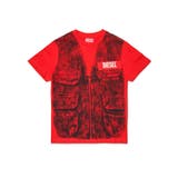 レッド | DIESEL ディーゼル ブランドロゴベスト風半袖Tシャツカットソー | SHIFFON