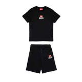 ブラック | DIESEL ディーゼル ワンポイントブランドロゴ半袖Tシャツショートパンツセッ… | SHIFFON