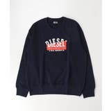 ネイビー | DIESEL ディーゼル ブランドロゴスウェットプルオーバー | SHIFFON