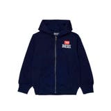 ネイビー | DIESEL ディーゼル ブランドロゴジップアップパーカーフーディー | SHIFFON