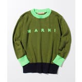 グリーン | MARNI マルニ ブランドロゴ長袖ニットセーター | SHIFFON