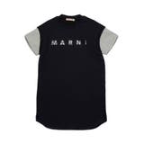ブラック | MARNI マルニ ブランドロゴ半袖ワンピース | SHIFFON