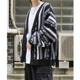 ブラック | Confirm(コンファーム)ヴィンテージライク レトロジャガードストライプ柄 … | SHIFFON
