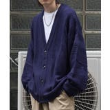 ネイビー | Confirmヴィンテージライク レトロジャガードストライプ柄 ビッグシルエット | SHIFFON 