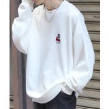 ホワイト | ILL S（イルズ）ガールイラストワンポイント刺繍 ビッグシルエット | SHIFFON 