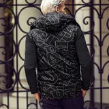 1PIU1UGUALE3 RELAX 総柄ロゴドッキングダウンパーカー | SHIFFON  | 詳細画像3