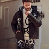 ブラック×ホワイト | 1PIU1UGUALE3 RELAX ハイデンシティダブルロゴダウンジャケット | SHIFFON