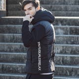 ブラック系 | サイドロゴニットコンビリラックスダウンジャケット | SHIFFON