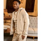 ベージュ | 1PIU1UGUALE3 RELAXラインストーンカフスウェットジップパーカー | SHIFFON 