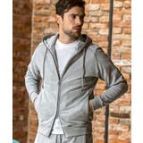 グレー | 1PIU1UGUALE3 RELAXラインストーンカフスウェットジップパーカー | SHIFFON 